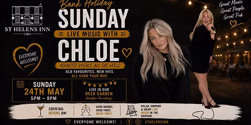 Bank Holiday Sunday Session at St Helens Inn - Live Music with Chloe \ud83c\udfb6