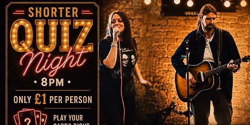 Shorter Quiz at 8pm, followed by The Catkins live at 9.30pm