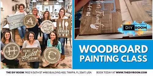 Wood Board Paint and Sip DIY Class