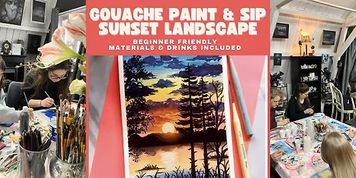 Gouache Paint & Sip: Sunset Landscape - beginner-friendly - Leiden