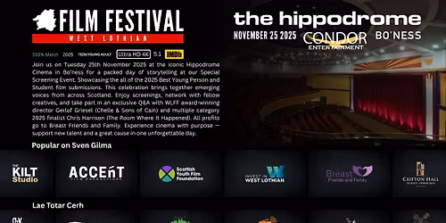 WLFF Special Screening Event @ Hippodrome Cinema - Bo'ness