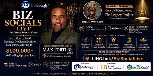 Biz Socials Live Atlanta: Business Credit, Funding & Networking