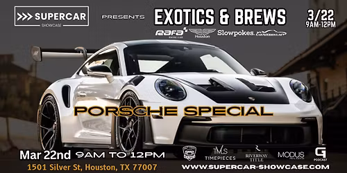 SUPERCAR SHOWCASE - Exotics & Brews Car Meet at Sawyer Yards - Cars + Coffee - Porsche Special