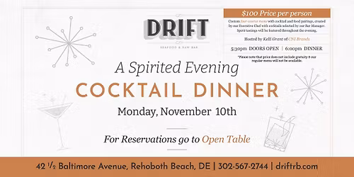 A Spirited Evening Cocktail Dinner at Drift Seafood & Raw Bar