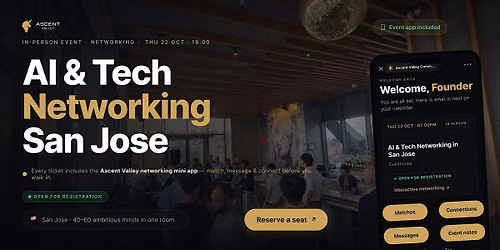 AI & Tech Networking Event in San Jose by Ascent Valley