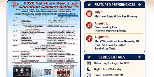 2026 Salisbury Beach Christian Concert Series:   Matthew Jones & Eric Lee Brumley