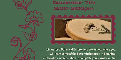 Botanical Embroidery Workshop with Lauren Snyder
