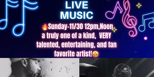 🥳🎶 Legendary Rick Rudd Sunday 11/30, 12pm Noon🥳✅