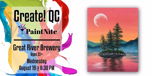 Paint Nite at Great River Brewery: Summer Sunset Island