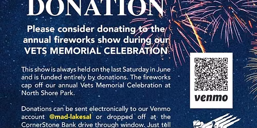 Vets Memorial Celebration with Fireworks