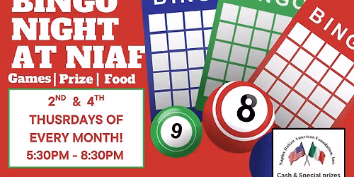 Bingo Night @ NIAF for Special Olympics Bocce!