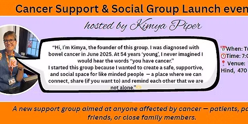 Launch of our new Cancer Support & Social Group