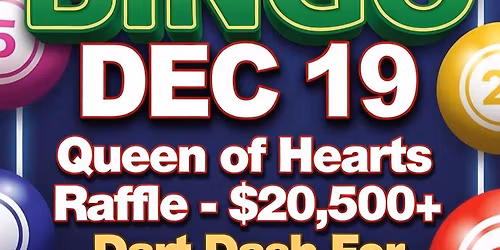 BINGO! FREE CHRISTMAS GIVEAWAYS! $20,500+ QUEEN OF HEARTS!