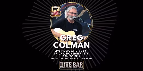 Greg Colman at Dive Bar for Certified Angus Beef Prime Rib Night