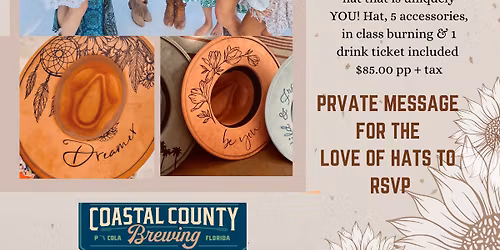 **FULL**Brims & Brews Hat Workshop @ Coastal County Brewing-Pensacola, FL