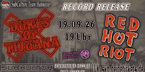 Dukes Of Tijuana & Red Hot Riot - Record Release Tour + Devil O