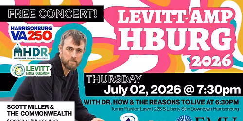 FREE CONCERT - Scott Miller & The Commonwealth - Levitt AMP Harrisonburg Music Series