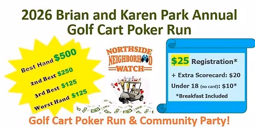 2026 Brian and Karen Park Annual Golf Cart Poker Run