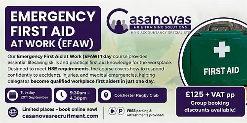 Emergency First Aid at Work (EFAW)