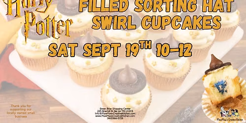 Filled Sorting Hat Swirl Cupcakes