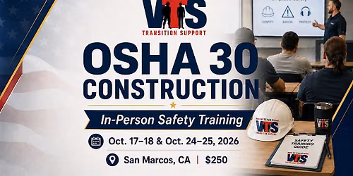 OSHA 30 Construction Safety | In Person | OCT 17-18 & 24-25 2026 WEEKEND