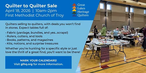 Quilter to Quilter Sale, sponsored by GLHQ