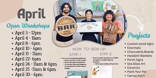 Open Studio DIY Workshop at Create & Escape