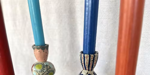 Clay Handbuilt Candlestick Holders