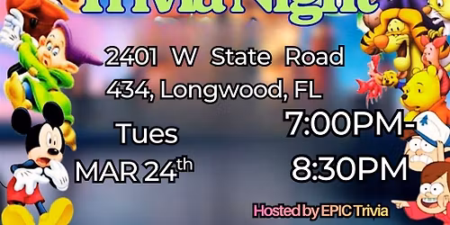 Disney Song Trivia @ Hurricane Grill & Wings Longwood