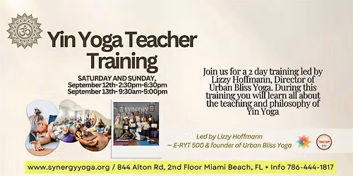 Yin Yoga Teacher Training   YACEP - Sept 12th & 13th !!