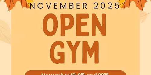 November Saturday Open Gym! (Ages 6 & Up!)