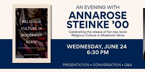 An Evening with Alumna Author Annarose Steinke \u201800