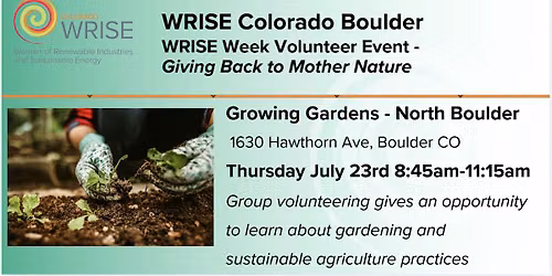WRISE CO Boulder Volunteer Event!