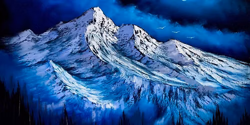 Group Painting Class for Beginners - Almighty Mountain Landscape on 9-20-26 at 6pm