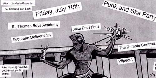 Pre Splish Splash Bash with S.T.B.A., Sub D, The Remote Controls, Jake Emissions, and Wipeout!