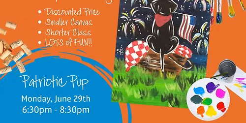 Mini Masterpiece Monday - Discounted Price - Smaller Canvas - Patriotic Pup!