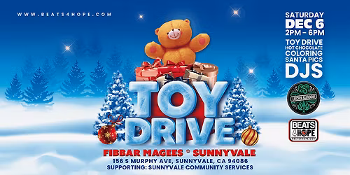 Annual Toy Drive & Holiday Celebration at Fibbers McGees Sunnyvale