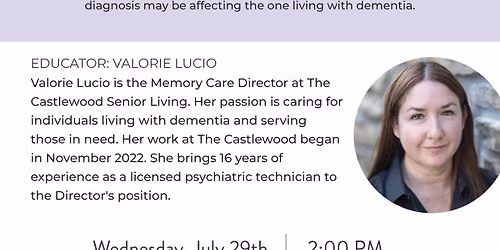 Dementia Education Series: The Journey of Dementia From Their Perspective\u200b