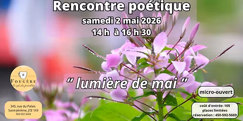 Rencontre po\u00e9tique \u00ab lumi\u00e8re de mai \u00bb