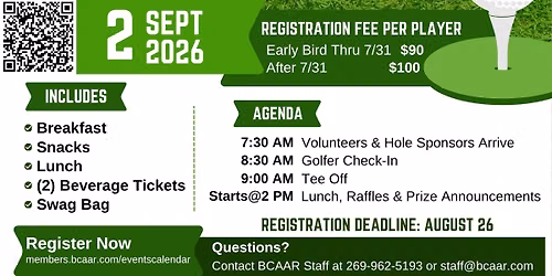 2026 BCAAR Golf Outing