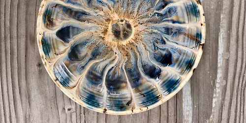 Stoneware Pasta Bowl - Blue Peacock Design