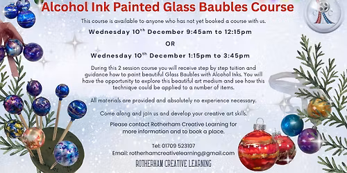 FREE Alcohol Ink Painted Glass Baubles