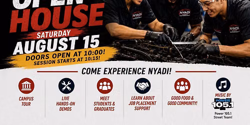 OPEN HOUSE! Saturday, August 15 | Doors Open at 10am