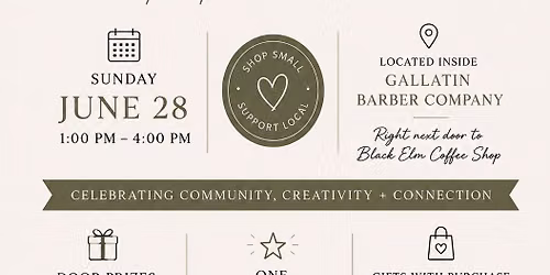 Sip + Shop Grand Opening Celebration at The Back Room Market