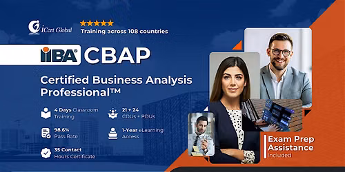 CBAP\u00aeExam Prep WeekendClassroomTraining\u2013IIBA\u00aeAligned in ClearLake Shores,TX