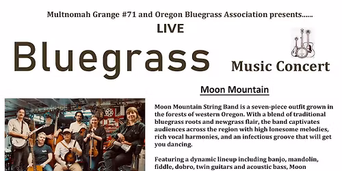 Live Bluegrass at Multnomah Grange #71