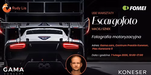 Warsztaty fotografii motoryzacyjnej z Escargofoto - 7 lutego 2026
