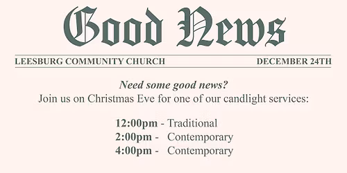 Christmas Eve Candlelight Services at Leesburg Community Church