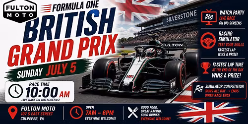 Formula 1 Watch Party and F1 Simulator