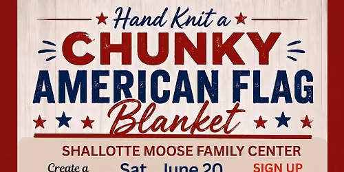 Hand Knit an American Flag Chunky Blanket 